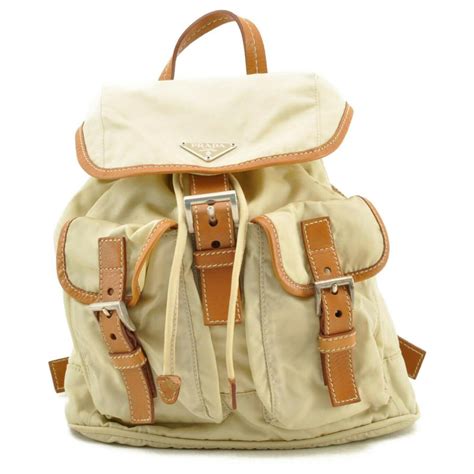 prada rucksack beige|authentic Prada backpacks.